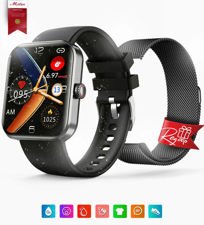 Reloj inteligente™ de control de glucosa en sangre sin dolor + correa de acero gratuita